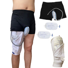 Reusable Male Urinal Bag Catheter Leg Bag Holder Pee Bag Portable Wearable Mens Urinal Elastic Waistband Toilet Elastic Waistband Urine Replacement Collector Urine Bag Holder (L)