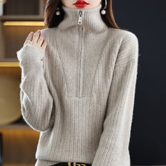 Women's Merino Wool Thick Turtleneck Sweater
