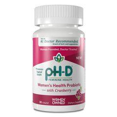 pH-D Feminine Health - Womens Health Probiotic with Prebiotic Blend Cranberry Fruit Extract - Oral Supplement - 30 Count