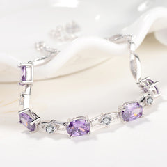 S925 Silver Jewelry with Stylish Amethyst Bracelet
