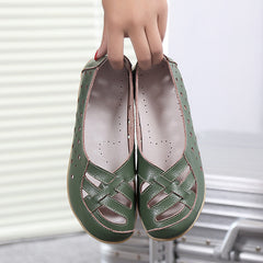 Fashionable Genuine Leather Slip-On Flats for Women