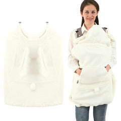 Baby Carrier Cover Stroller Cover -Newborn Hooded Stretchy Cloak ReversibleCloak Kangaroo Hoodie Baby Suit for All Seasons-White