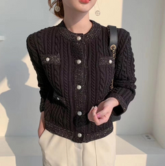 Korean Style Pearl Button Knit Cardigan for Women