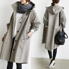 Medium Length Casual Trench Coat for Women in Autumn
