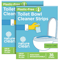 Nature Clean Non-Toxic Toilet Bowl Cleaners Strips 36 count - 2 pack Plastic-Free Packaging Natural Toilet Cleaner Septic Safe Refresh Toilets & Bathroom. No Splash