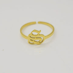Vintage English Alphabet Ring in 18K Vacuum Plating