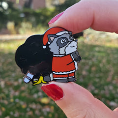 Raccoon Santa Pin