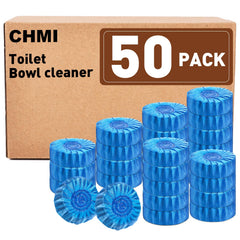 CHMI 50 Pack Toilet Bowl Cleaner Tablets Long-lasting Bathroom Toilet Tank Cleaner.(Blue)
