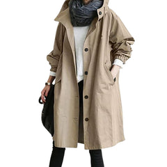 Medium Length Casual Trench Coat for Women in Autumn
