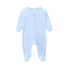 Baby Boys Girls Romper 100% Organic Cotton Newborn Preemie 6-9 Months Onesies Long Sleeve Double Zipper Outfits Baby Clothes Footies