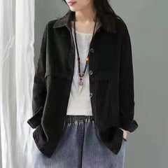 Corduroy Blouses for Women - Autumn Long Sleeve Tops