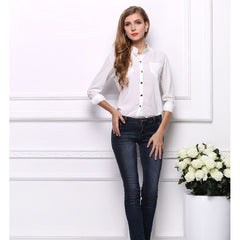 2019 Casual Women's Long Sleeve Chiffon Blouse