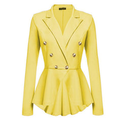 Double-Breasted Blazer with Metal Buttons for Women