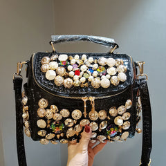 Beaded Rhinestone Shoulder Bag for Women