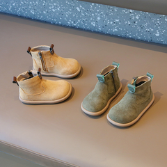 Baby Suede Oxford Boots – Plush, Non-Slip
