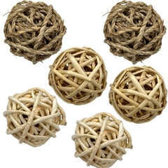 Tfwadmx 6 Pcs Small Animal Chew Ball Toy Rabbit Rolling Activity Play Balls Pet Cage Entertainment Accessories for Hamster Guinea Pigs Gerbil Chinchilla Hedgehog Teeth Grinding Gnawing