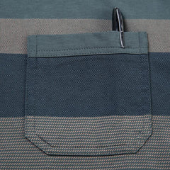 Men's Short Sleeve Striped Business Shirt with Pocket