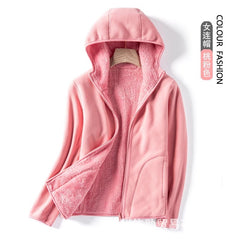 Reversible Fleece Hoodie for Men and Women, Warm