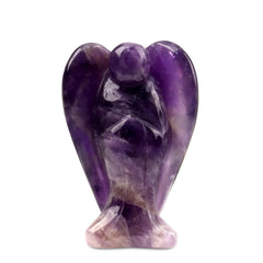 AOGSLONA Amethyst Crystal Angel Crystals Healing Stones Spiritual Healing and Protection Guardian Statue Pocket Gemstone Decor Polished Peace Angel Figurine Meditation Love Gift for Women Men
