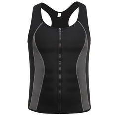 Men's Zippered Fitness Suit for Running and Fat Burning