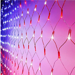 LED American Flag String Lights with Low Voltage Transformer