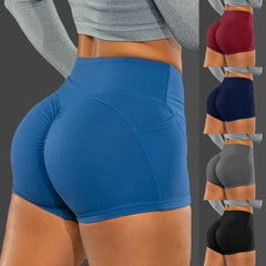 Solid Color Sporty Leggings with Pocket Lifts