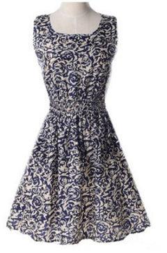 2018 Summer Plus Size Floral Chiffon Dress and Skirt
