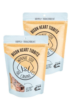 Winnie Lou Freeze Dried Bison Heart Tidbits - Single Ingredient Human-Grade No Artificial Flavors or Fillers Perfect for Training 2 Pack