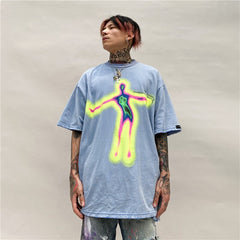 "Blue Lotuss 20SS Unisex Vintage Print T-Shirt"