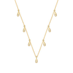 S925 Silver Choker Necklace with Water Drop Design