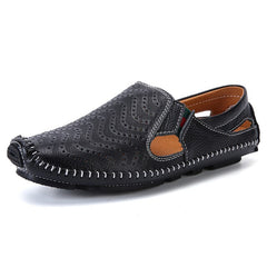 Genuine Leather Casual Men's Sandals - Summer Flat