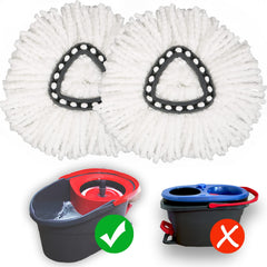 homsis 2 Pack Mop Replace Head Compatible with Ocedar Easy Wring Spin Mop 100% Microfiber Mop Refill Spin Mop Replacement Deep Cleaning Machine Washable and Easy-to-Replace