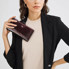 High-End Anti-Theft Leather Bifold Wallet for Women