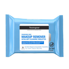 Neutrogena Fragrance-Free Makeup Remover Wipes Daily Facial Cleanser Towelettes Gently Removes Oil & Makeup Alcohol-Free Makeup Wipes 25 ct