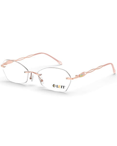 LUFF Rimless Reading Glasses for Women Blue Light Blocking Lightweight Metal Classic Computer Readers Anti Eyestrain