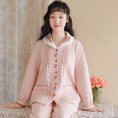 Women's Soft Cotton Pajama Set for Autumn and Winter