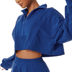 Stylish Long Sleeve Zip-Up Sports Hoodie for Gym