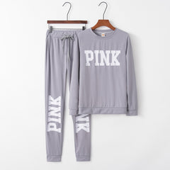 Slim Fit Letter Print Sports Two-Piece Set for Women