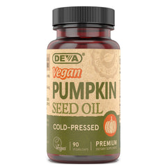 DEVA Nutrition Vegan Pumpkin Seed Oil 500 mg Cold-Pressed & Unrefined - 90 Capsules 1-Pack