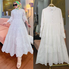 Embroidered Hollow Lace Dress from Southeast Asia