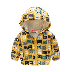 Trendy Spring Summer Kids Jacket with Hood and Print