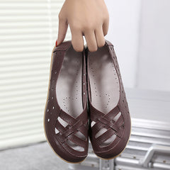 Fashionable Genuine Leather Slip-On Flats for Women