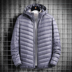 Men's Warm Lightweight White Duck Down Jacket