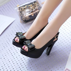 Sweet Color Platform Peep-Toe High Heels for Women