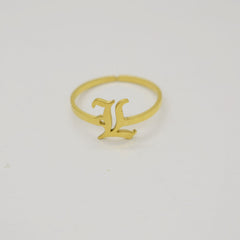 Vintage English Alphabet Ring in 18K Vacuum Plating