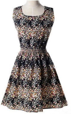 2018 Summer Plus Size Floral Chiffon Dress and Skirt