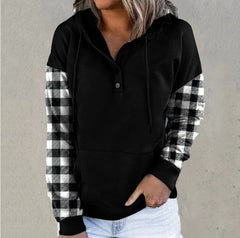 Plaid Stitching Pullover Sweater for Autumn and Winter