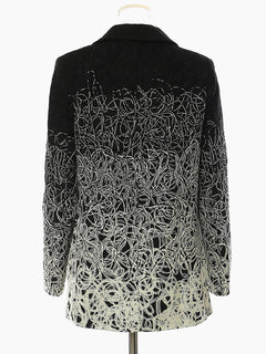 Women’s Black Embroidered Plus Size Blazer Jacket