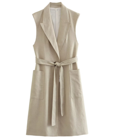 Loose Suede Texture Lace Waistcoat Jacket for Women