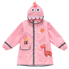 Reflective Dinosaur Raincoat for Kids with Backpack Slot